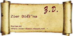 Zier Diána névjegykártya